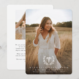 White Caduceus RN Registered Nurse Abschluss Ankündigung