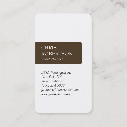 White Café Noir Runded Corner Business Card Visitenkarte (Vorderseite)