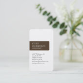 White Café Noir Runded Corner Business Card Visitenkarte (Stehend Vorderseite)