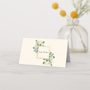 White Cala Lilies und Eukalyptus Wedding Platzkarte
