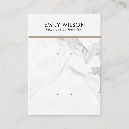 WHITE CALACATTA MARBTE TEXTURAIR CLIP DISPLAY CARD VISITENKARTE (Vorderseite)