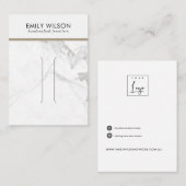 WHITE CALACATTA MARBTE TEXTURAIR CLIP DISPLAY CARD VISITENKARTE (Vorne/Hinten)