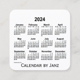 White Calendar by Janz Square Business Card 2024 Quadratische Visitenkarte