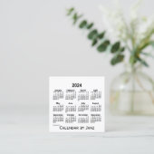 White Calendar by Janz Square Business Card 2024 Quadratische Visitenkarte (Stehend Vorderseite)