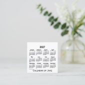 White Calendar by Janz Square Business Card 2027 Quadratische Visitenkarte (Stehend Vorderseite)