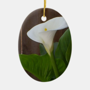 White Cali Lily Keramikornament