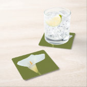 White Calla Blume Gartengarten Foto Rechteckiger Pappuntersetzer (Vor Ort)