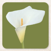 White Calla Blume Gartengarten Foto Rechteckiger Pappuntersetzer (Vorderseite)