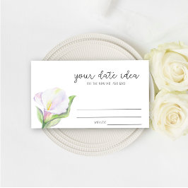White calla - Date night ideas \ Date jar Begleitkarte