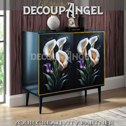 White Calla Lilies Decoupage Seidenpapier