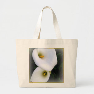 White Calla Lilies Leinwand Lebensmittelgeschäft  Jumbo Stoffbeutel