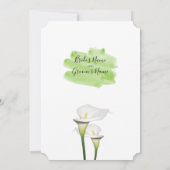 White Calla Lilies Watercolor Einladung zur Hochze (Rückseite)