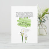 White Calla Lilies Watercolor Wedding Dankeskarte (Stehend Vorderseite)