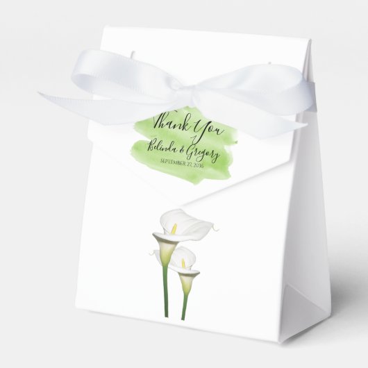 White Calla Lilies Watercolor Wedding Geschenkschachtel (Vorderseite)