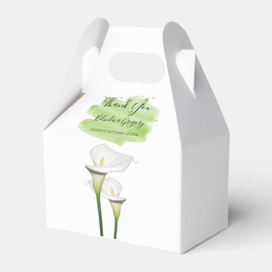 White Calla Lilies Watercolor Wedding Geschenkschachtel (Vorderseite)