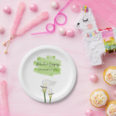 White Calla Lilies Watercolor Wedding Pappteller (Party)