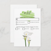 White Calla Lilies Watercolor Wedding RSVP Cards (Vorne/Hinten)