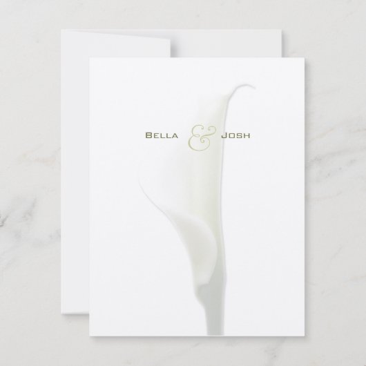White Calla Lily Ankündigung Datum freihalten (Rückseite)