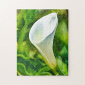 White Calla Lily Blume Puzzle (Vertikal)