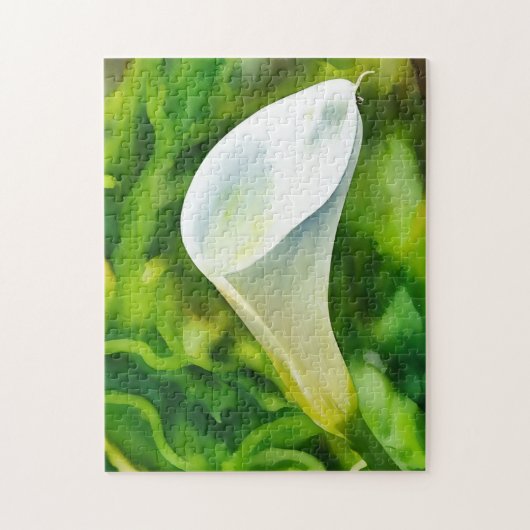 White Calla Lily Blume Puzzle (Vertikal)