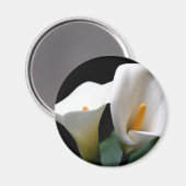 White Calla Lily Blume Round Magnet (Vorderseite/Rückseite)
