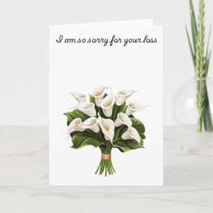 White Calla lily Bouquet Ich bedaure Ihren Verlust Karte