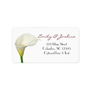 White Calla Lily Custom Address Adressaufkleber