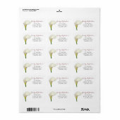 White Calla Lily Custom Address Adressaufkleber (Vorne)