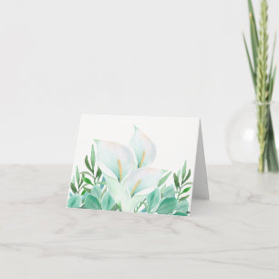 White Calla Lily Elegante Note Card Dankeskarte