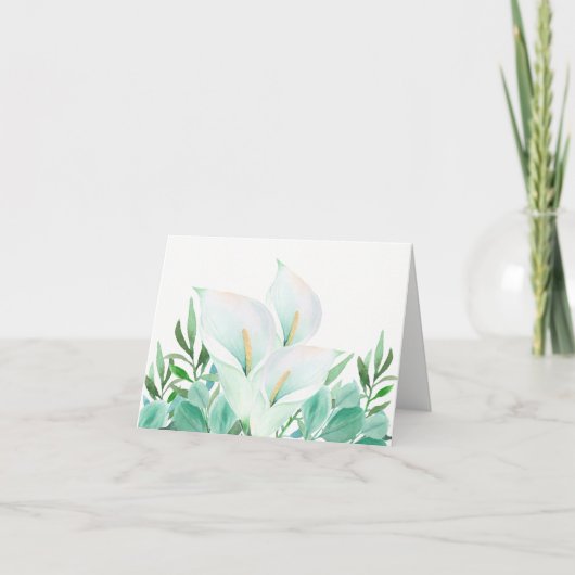 White Calla Lily Elegante Note Card Dankeskarte (Vorderseite)