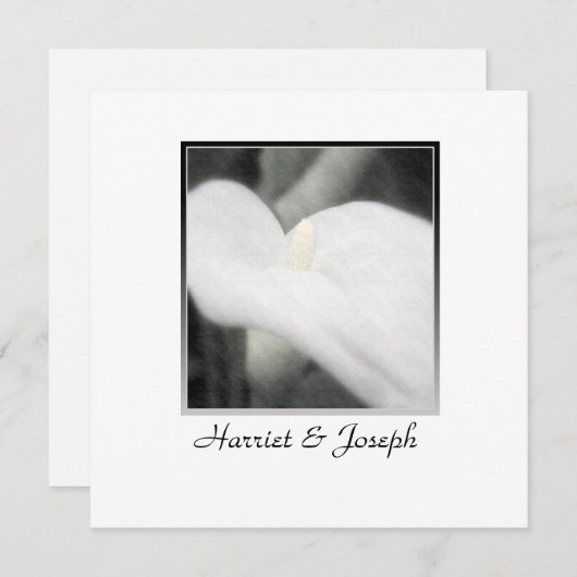 White Calla Lily Elegante Wedding Save the Date (Vorne/Hinten)