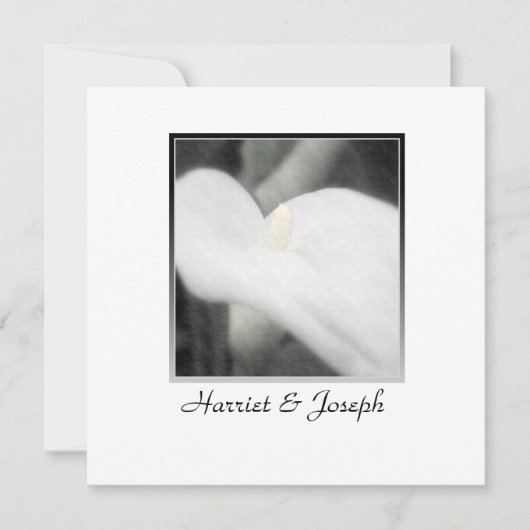 White Calla Lily Elegante Wedding Save the Date (Vorderseite)