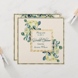 White Calla Lily Eucalyptus Ivory Gold Dusche Einladung