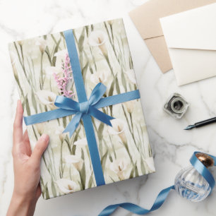 White Calla Lily Floral Brautparty Geschenkpapier