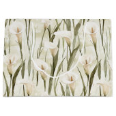 White Calla Lily Floral Brautparty Große Geschenktüte (Vorderseite)