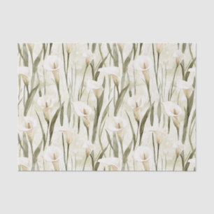 White Calla Lily Floral Brautparty Seidenpapier