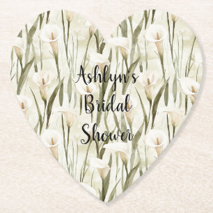 White Calla Lily Floral Brautparty Untersetzer