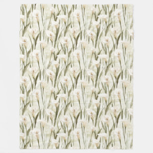 White Calla Lily Floral Fleecedecke
