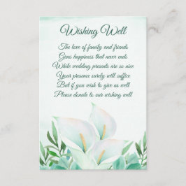 White Calla Lily Floral Hochzeitskarten Begleitkarte