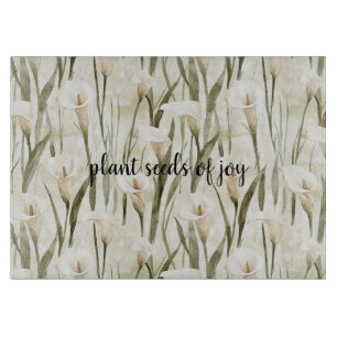 White Calla Lily Floral Joy Schneidebrett