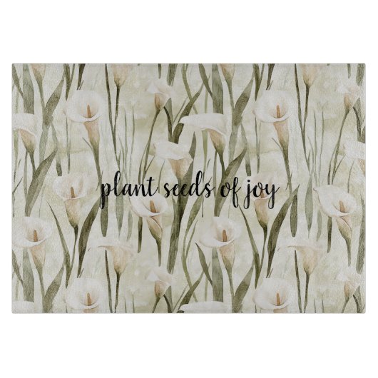 White Calla Lily Floral Joy Schneidebrett (Vorderseite)