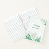 White Calla Lily Floral Watercolor Hochzeit Notizbuch (Innenseite)