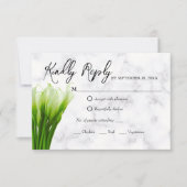 White Calla Lily Florals Wedding RSVP Card Karte (Vorderseite)