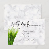 White Calla Lily Florals Wedding RSVP Card Karte (Vorne/Hinten)