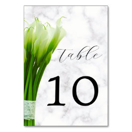 White Calla Lily Florals Wedding Tischnummer
