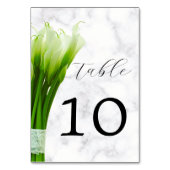 White Calla Lily Florals Wedding Tischnummer (Vorderseite)