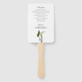 White Calla Lily Green Botanical Wedding Program Fächer (Rückseite)