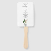 White Calla Lily Green Botanical Wedding Program Fächer (Vorderseite)