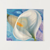 White Calla Lily im Stil von Georgia O'Keeffe Wandteppich (Vorderseite (Horizontal))