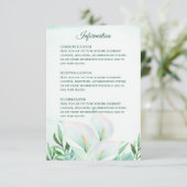 White Calla Lily Monogram Wedeption Cards Einladung (Stehend Vorderseite)